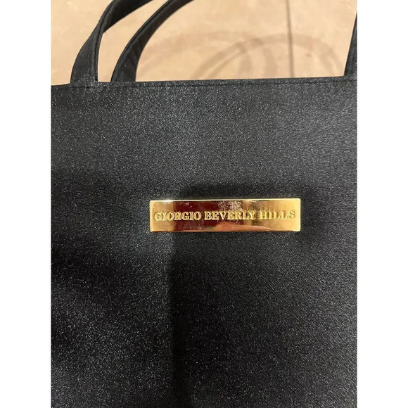 Giorgio Beverley Hills Black Top Handle Purse Y2K Classic Clueless Neutral Cute - Picture 3 of 9